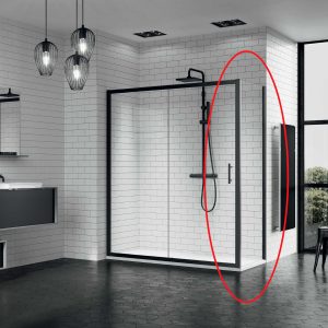 Zijwand voor Douchecabine Novellini Zephyros F 78x195 cm Mat Zwart Profiel Novellini
